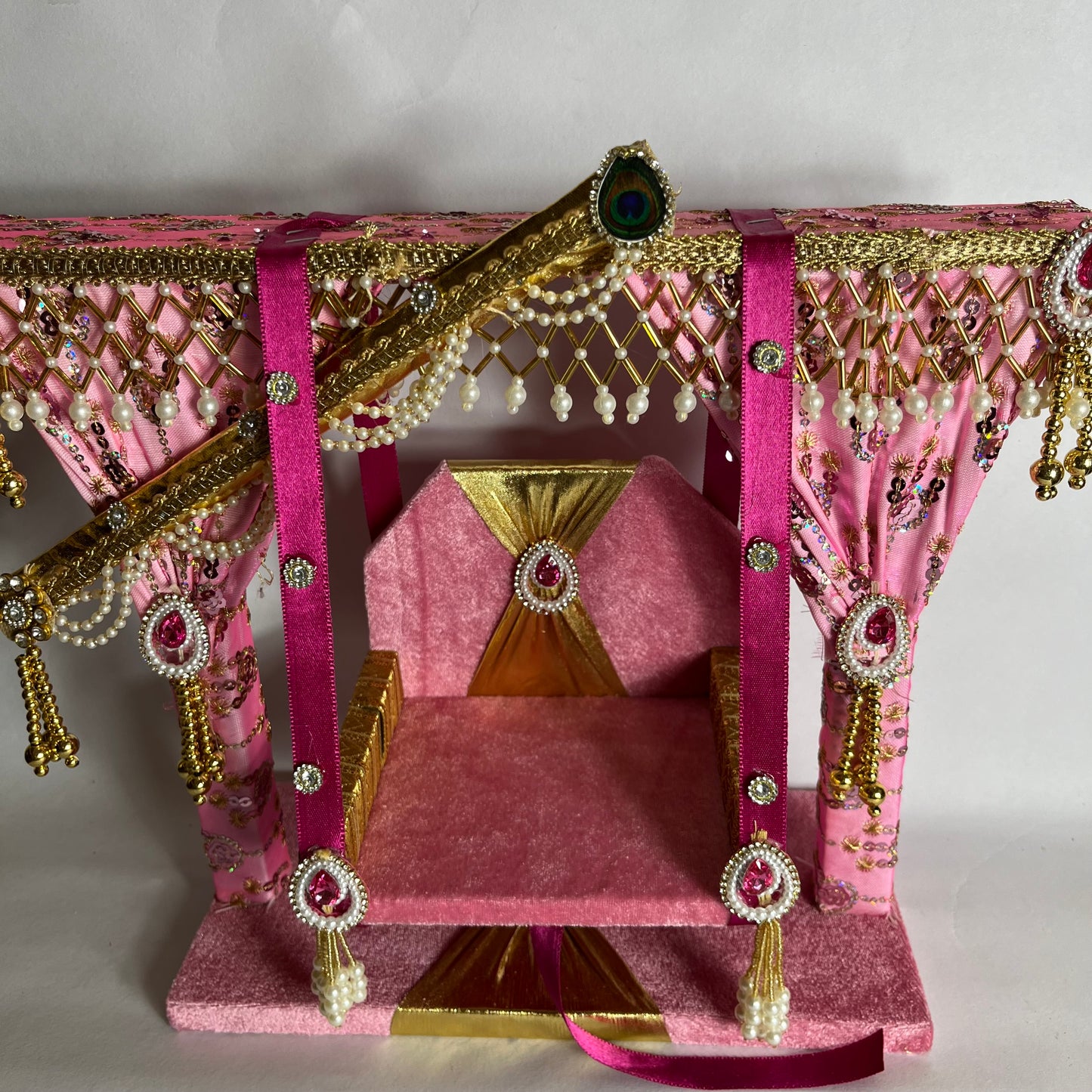 Decorative Pink Thakur Ji Jhula