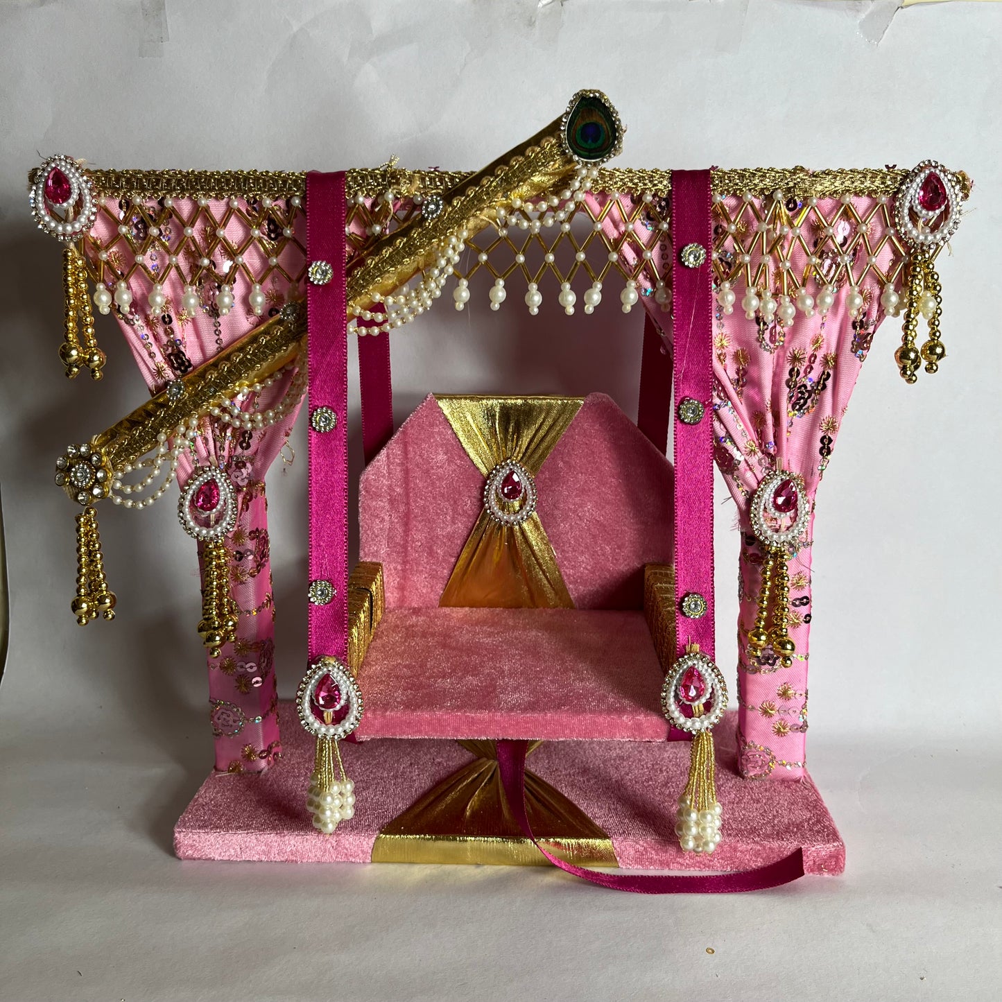 Decorative Pink Thakur Ji Jhula
