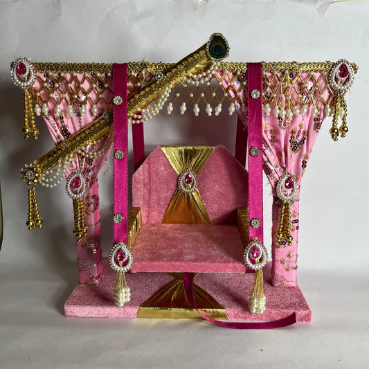 Decorative Pink Thakur Ji Jhula