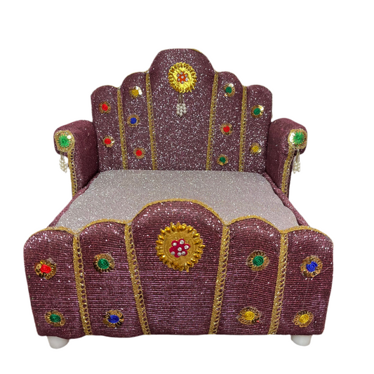 Royal Glitter Velvet Thakur Ji Bed Size 9-12