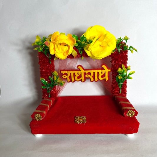 Thakur Ji Red Net Singhasan