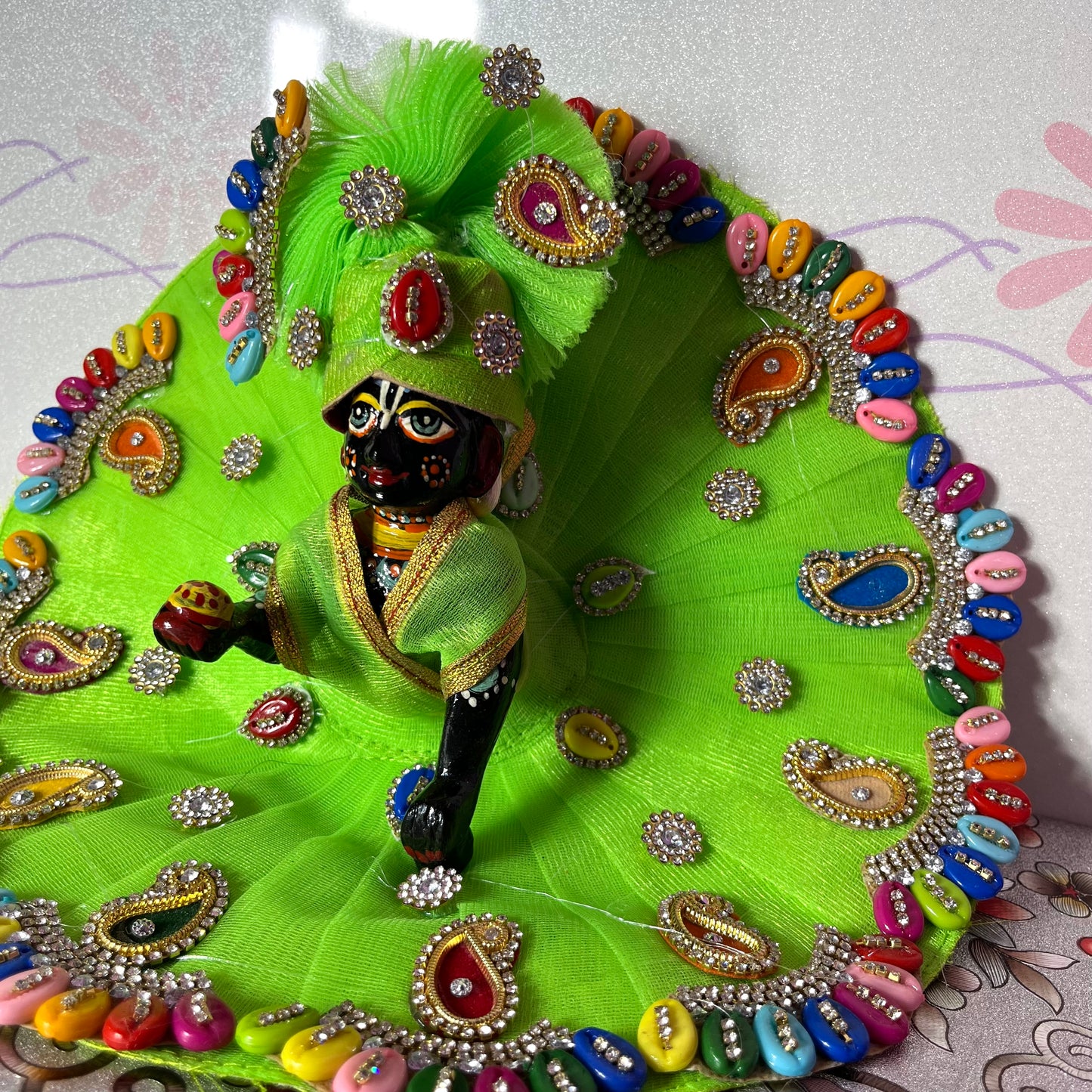 Thakur Ji’s Vibrant Green Poshak