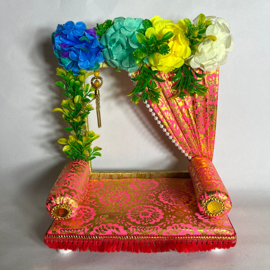 Decorative Thakur Ji Pink Singhasan