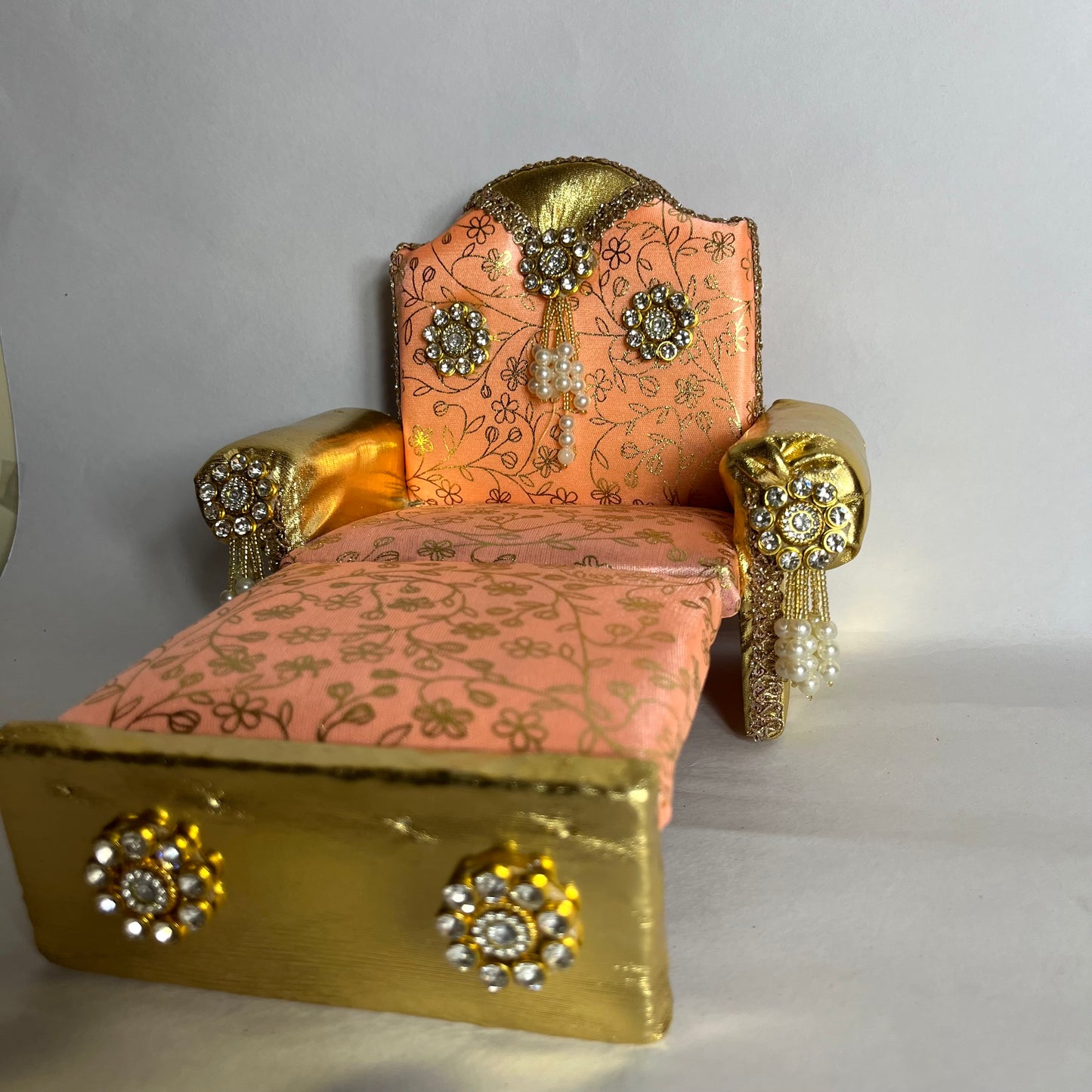 Thakur Ji Sofa-Bed Peach Singhasan
