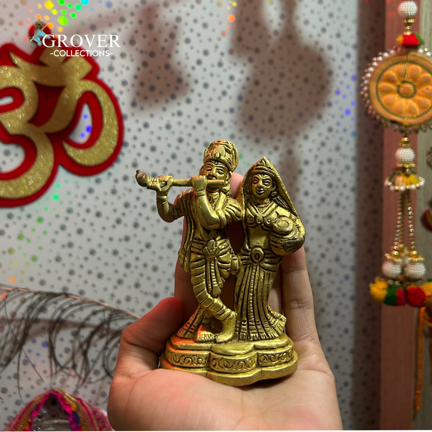 DIVINE RADHA KRISHNA IDOL IN BRASS