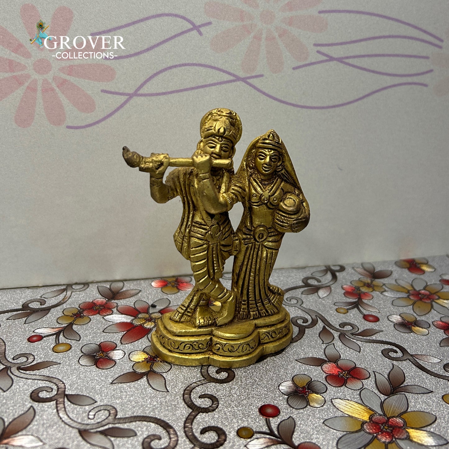 DIVINE RADHA KRISHNA IDOL IN BRASS