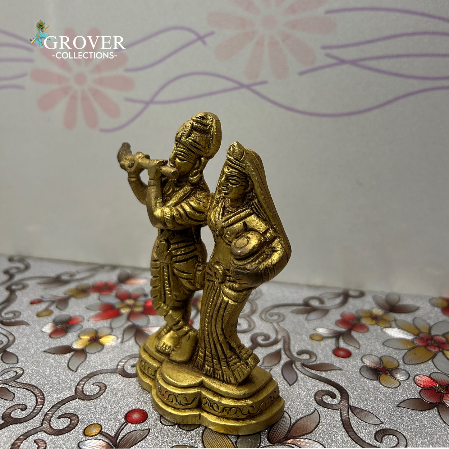 DIVINE RADHA KRISHNA IDOL IN BRASS