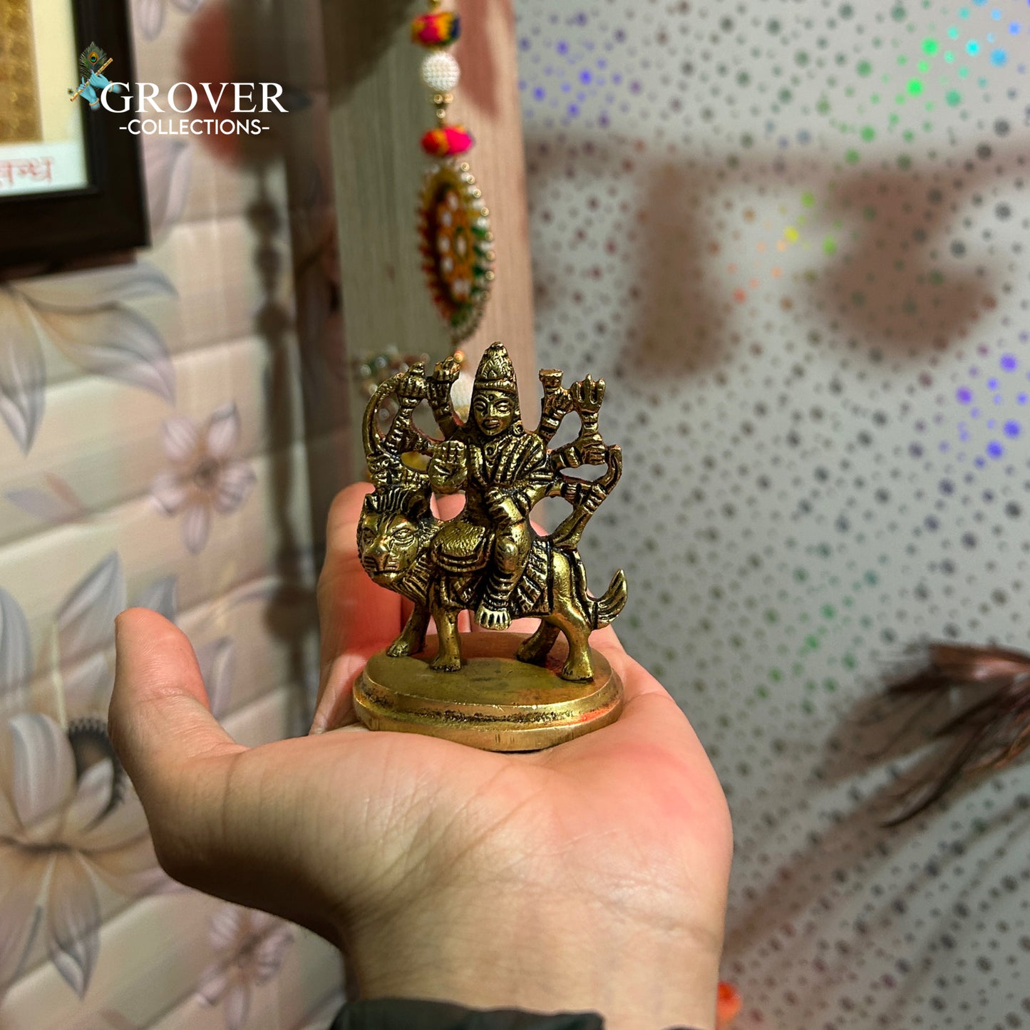 MAJESTIC SHERO WALI MATA IDOL IN BRASS