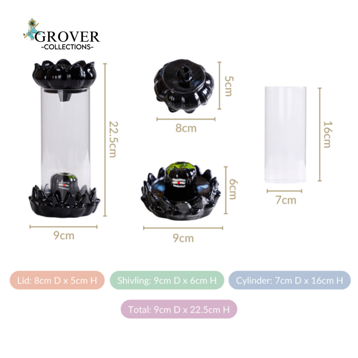 DIVINE SHIVLING FOUNTAIN INCENSE HOLDER