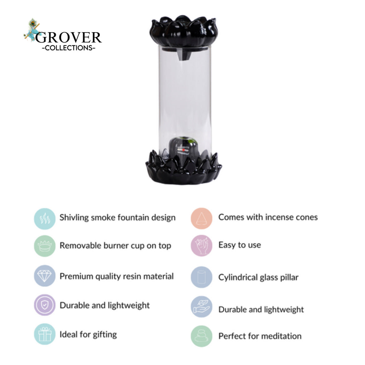 DIVINE SHIVLING FOUNTAIN INCENSE HOLDER