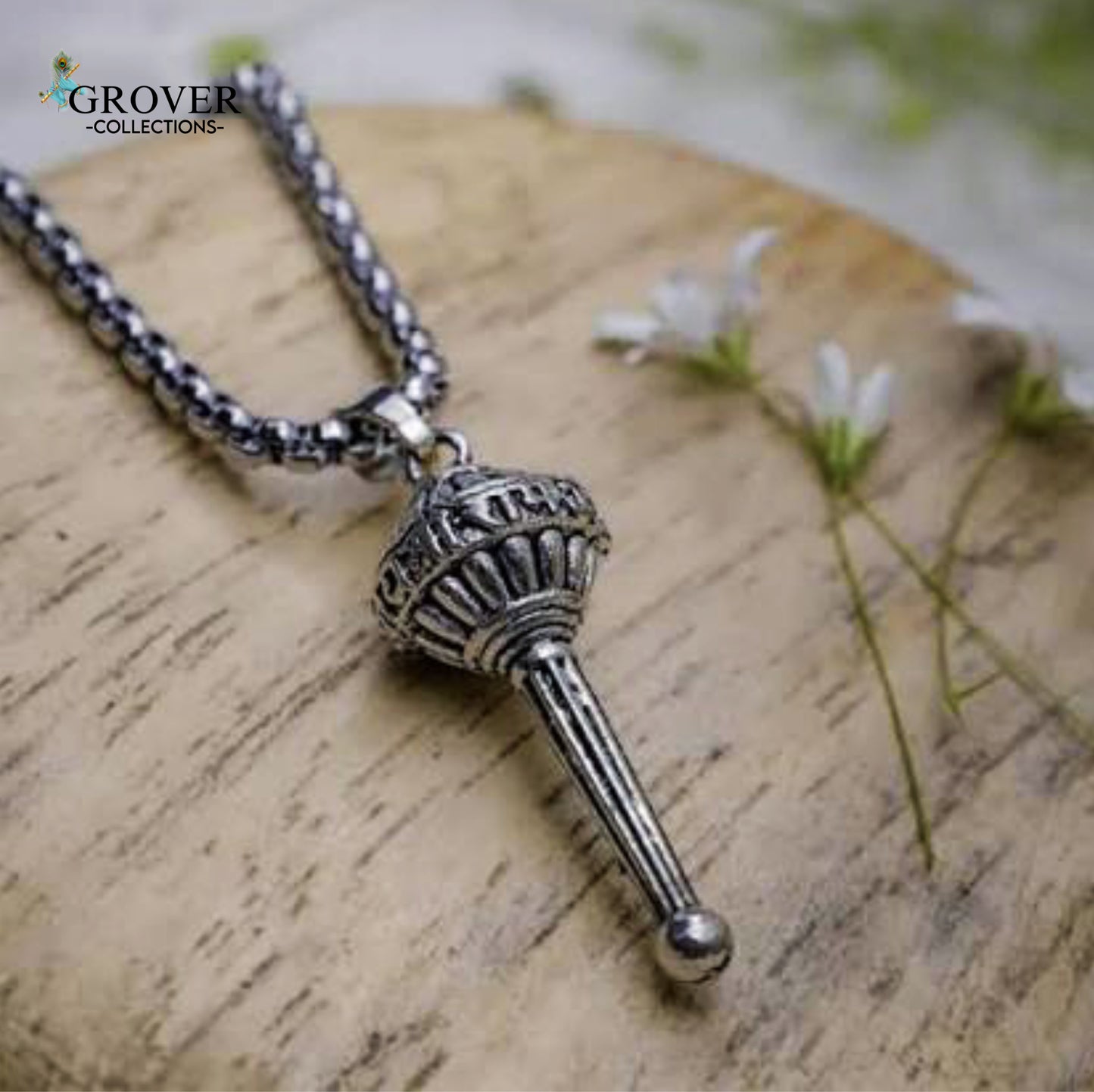 Hanuman Gada Pendant with Chain