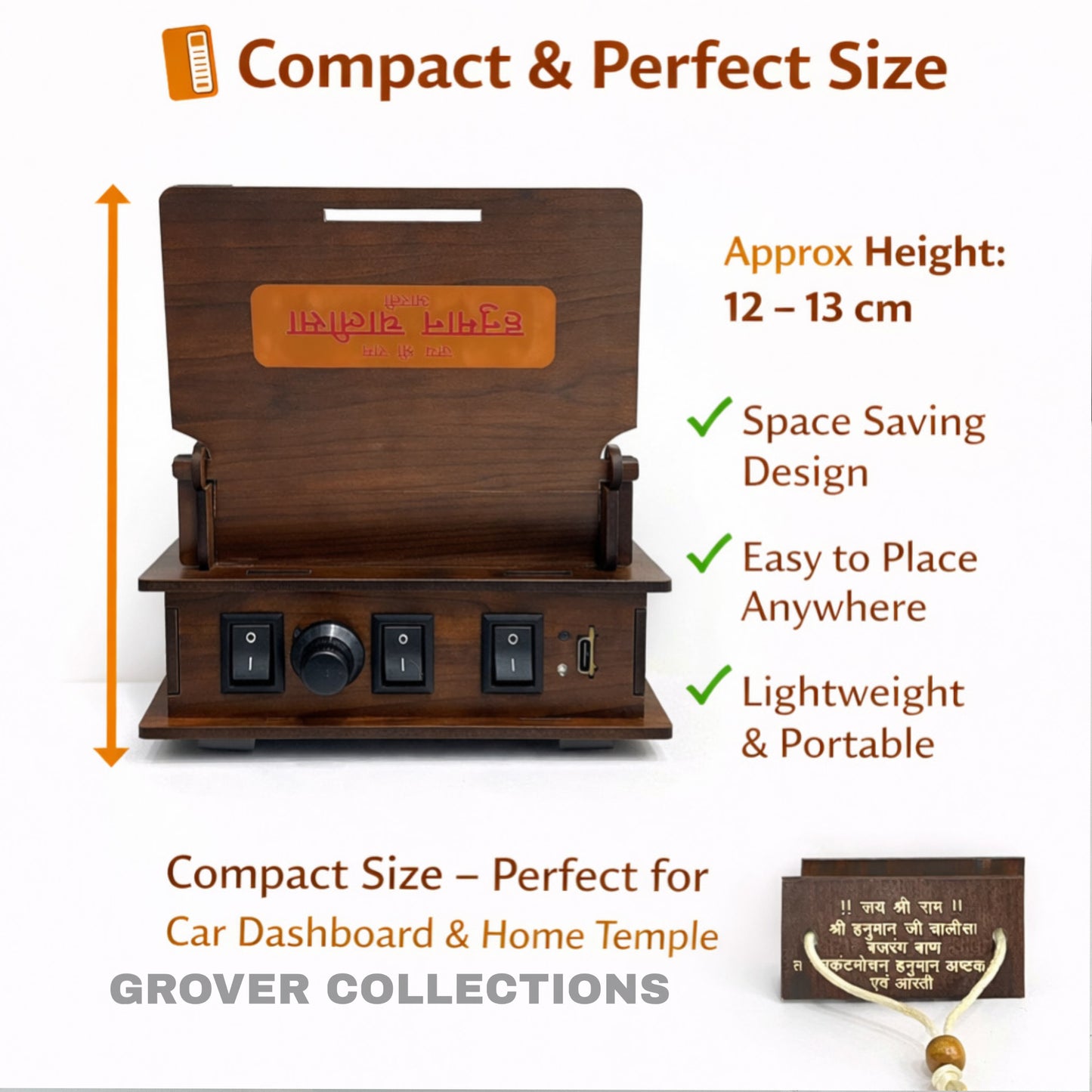 Hanuman Chalisa Speaker | Portable Bhajan Mantra Aarti Speaker for Home & Temple Use