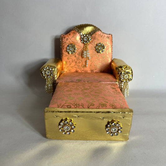 Thakur Ji Sofa-Bed Peach Singhasan