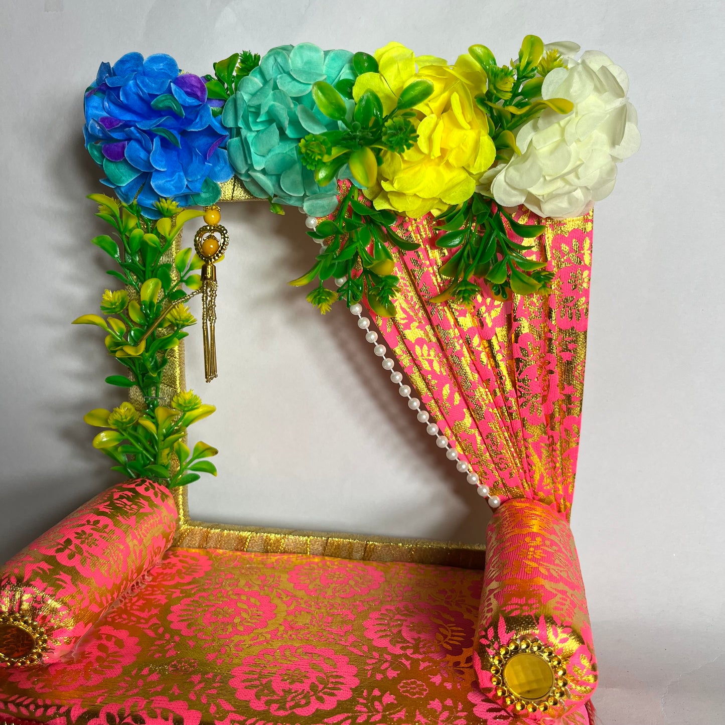 Decorative Thakur Ji Pink Singhasan