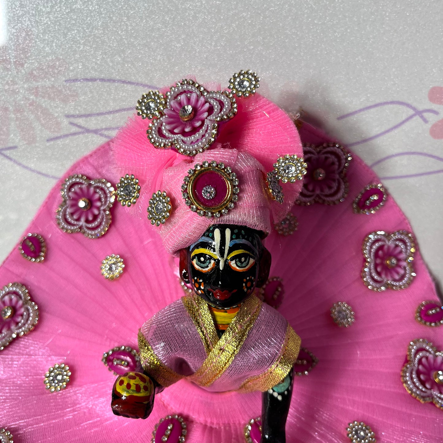 Divine Floral Pink Thakur Ji Poshak