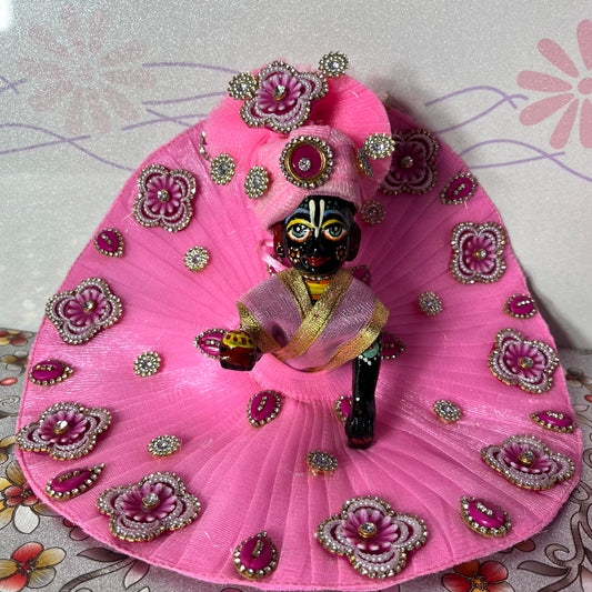Divine Floral Pink Thakur Ji Poshak