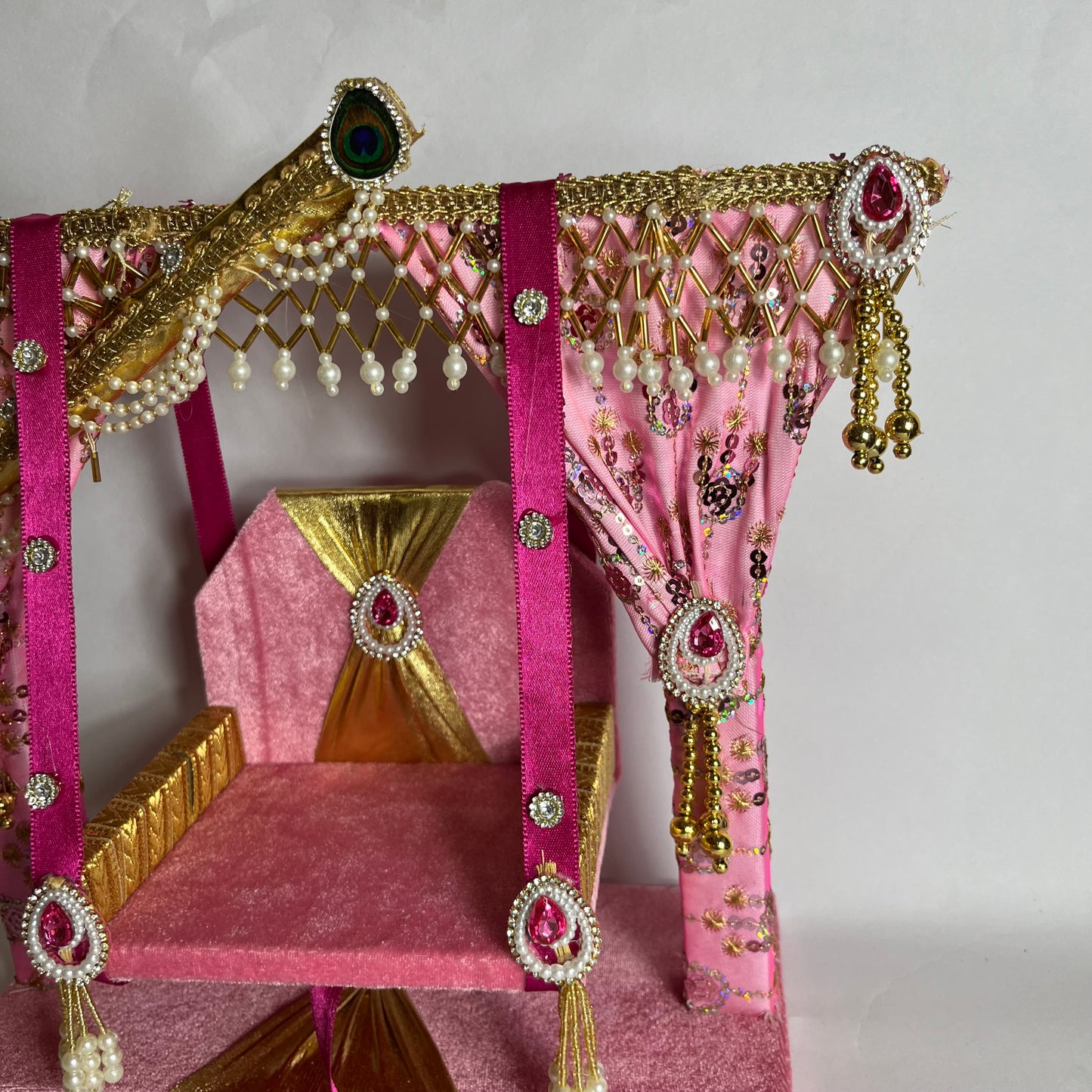 Decorative Pink Thakur Ji Jhula