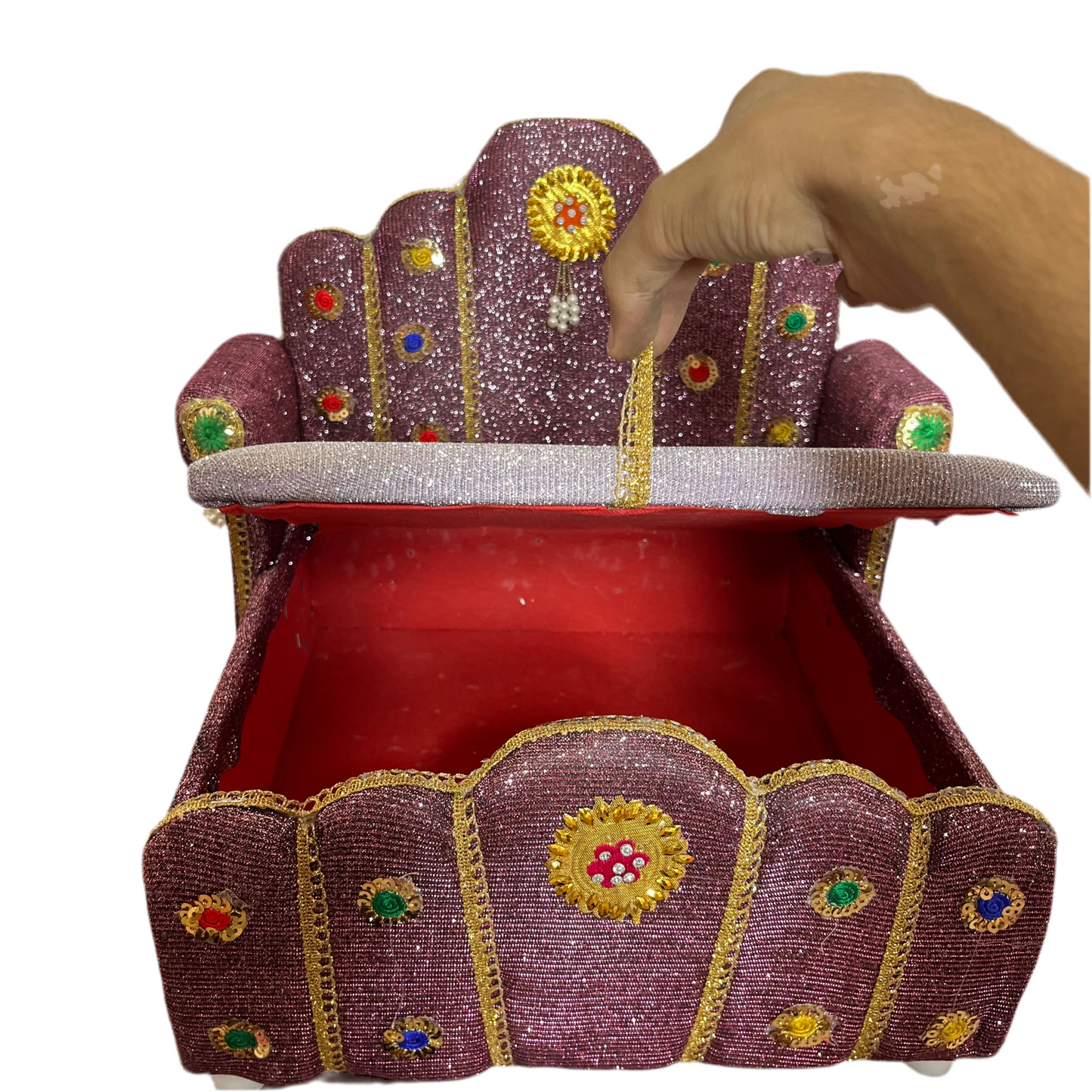 Royal Glitter Velvet Thakur Ji Bed Size 9-12