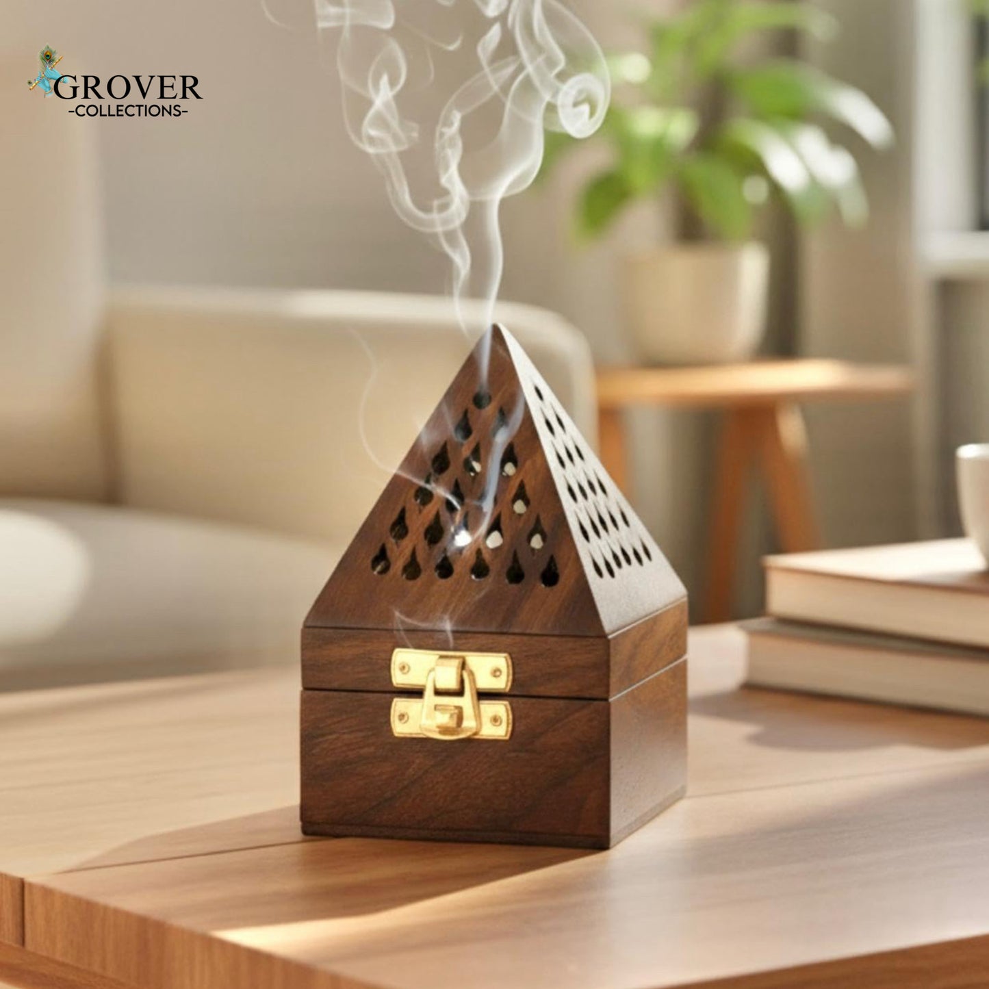 Premium Wooden Dhoop Cone Holder Box