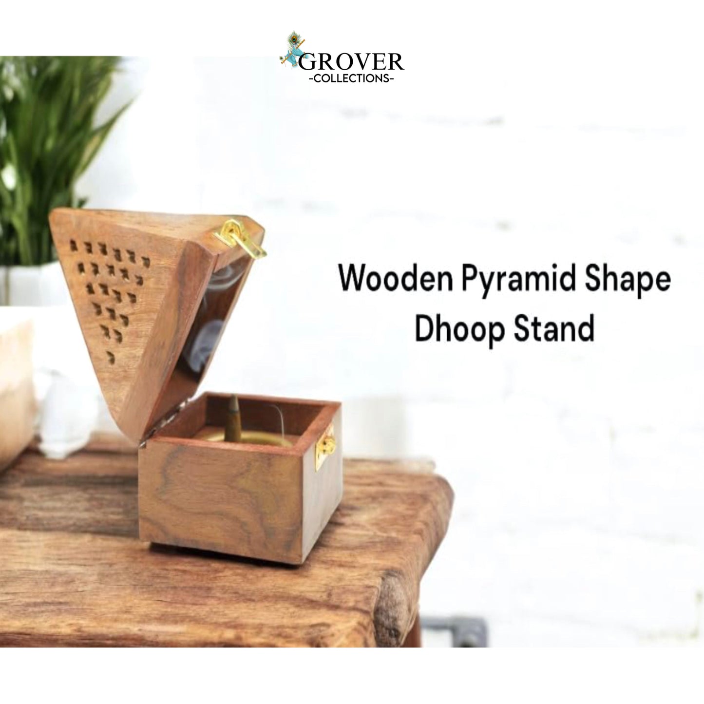 Premium Wooden Dhoop Cone Holder Box