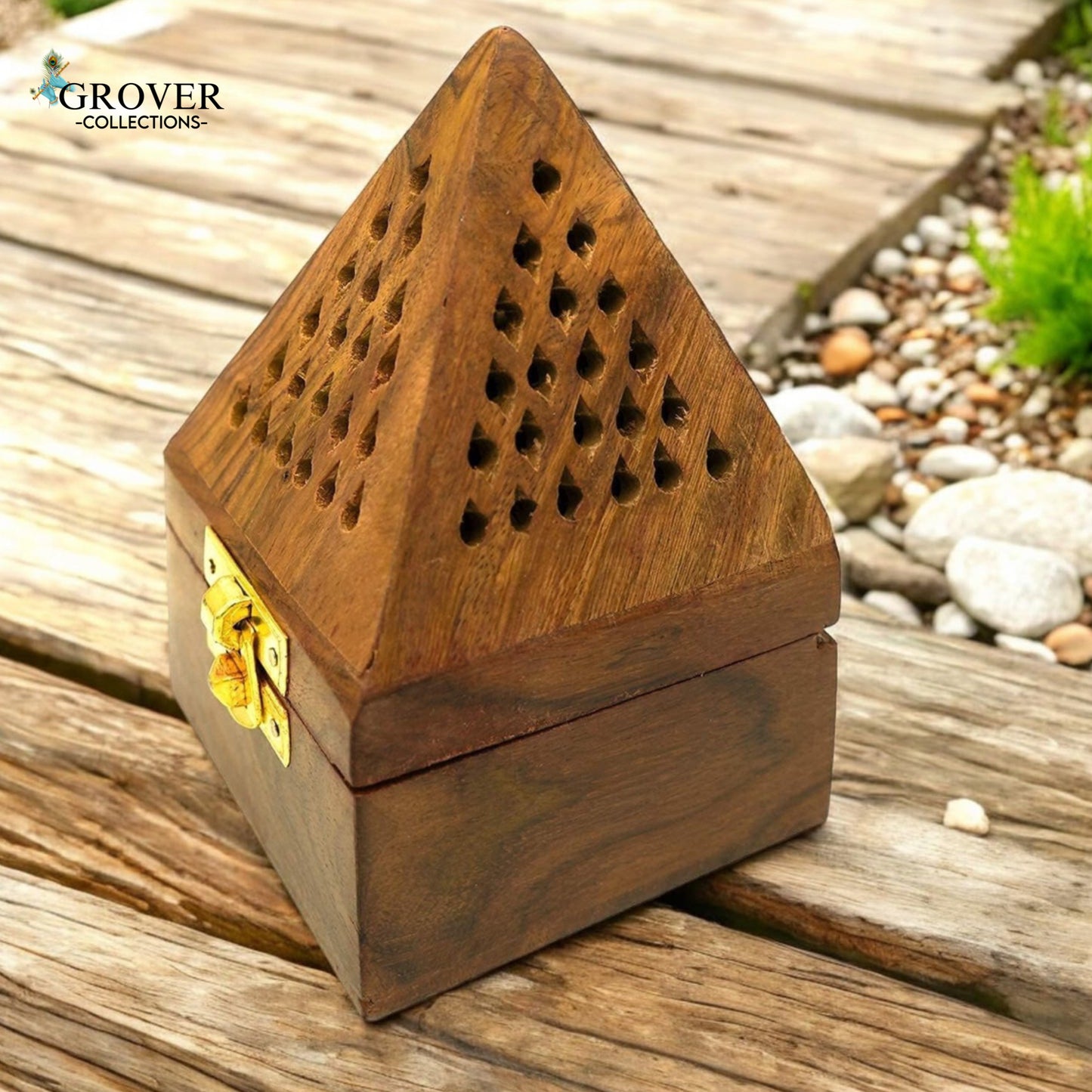 Premium Wooden Dhoop Cone Holder Box