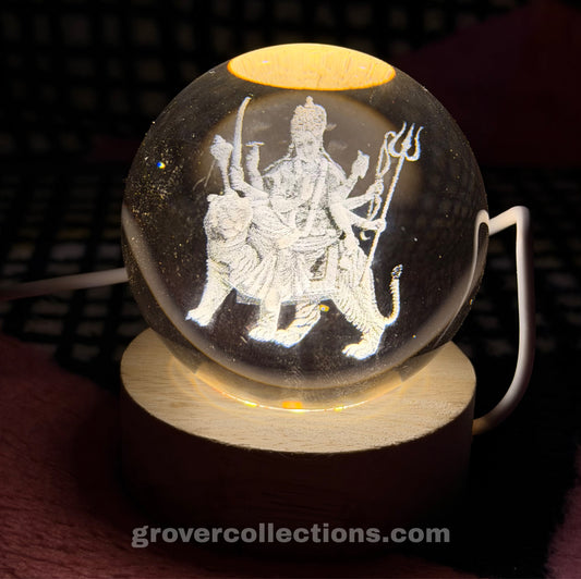 Sherawali Maa 3D Crystal Ball