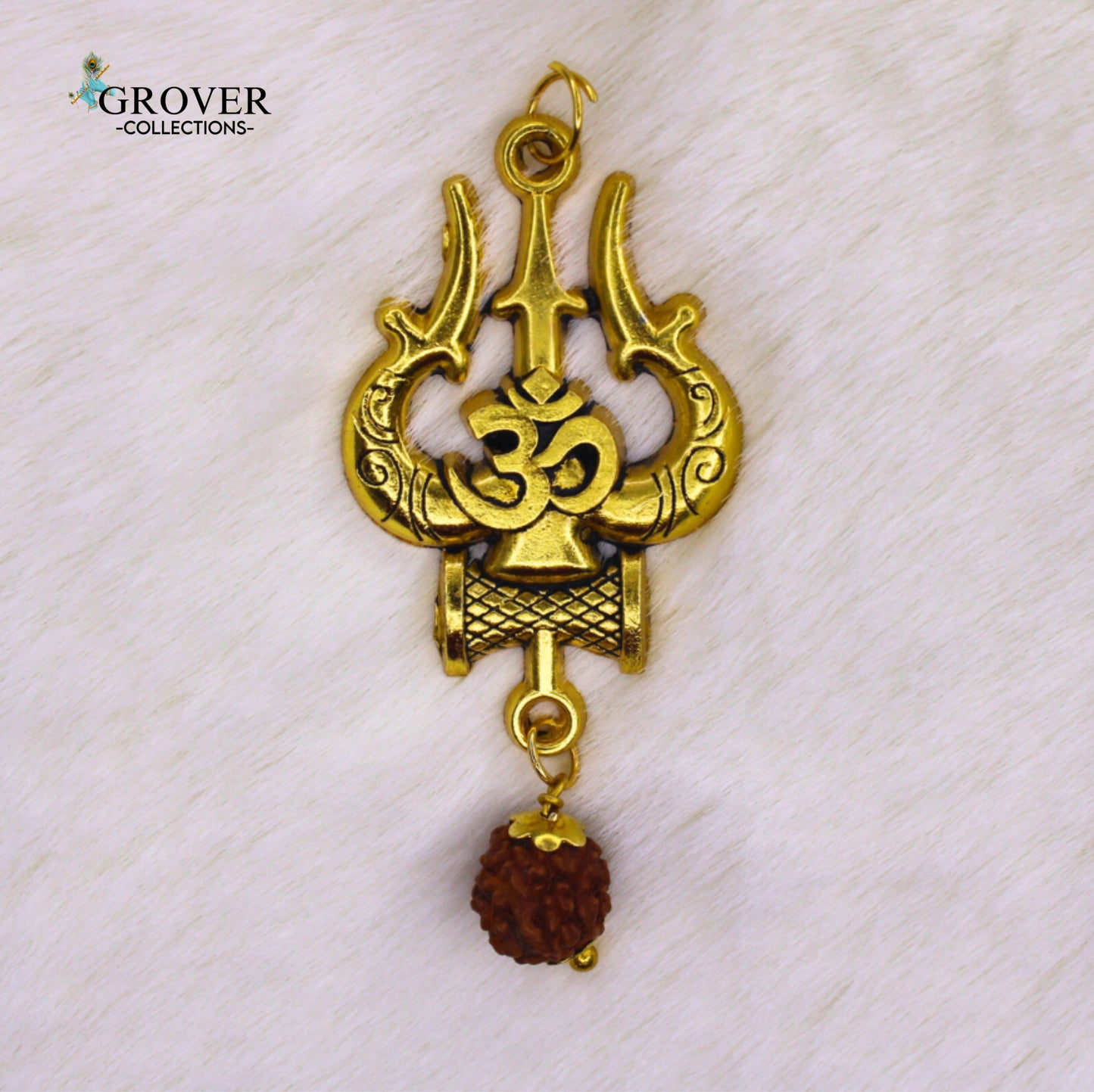Om Gold-Finish Pendant with Chain