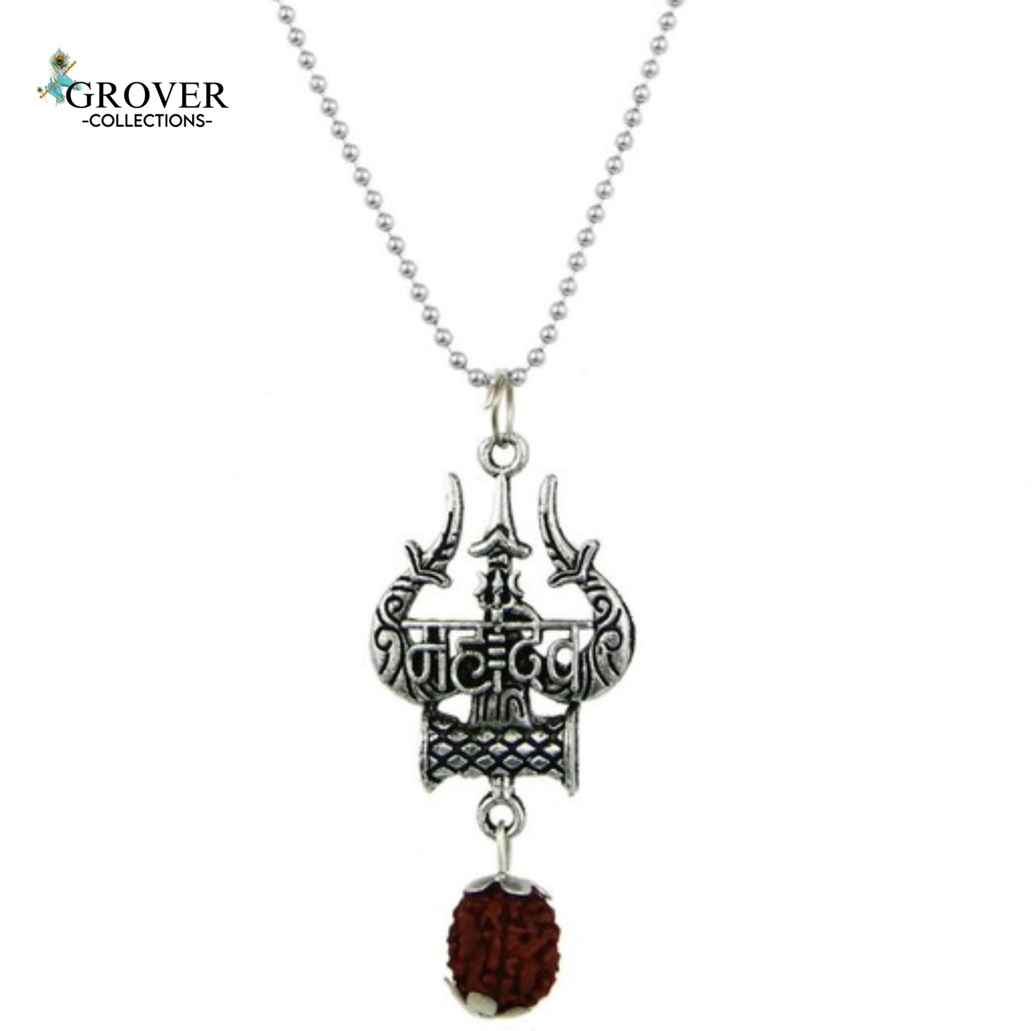 Mahadev Trishul Rudraksha Pendant with Chain