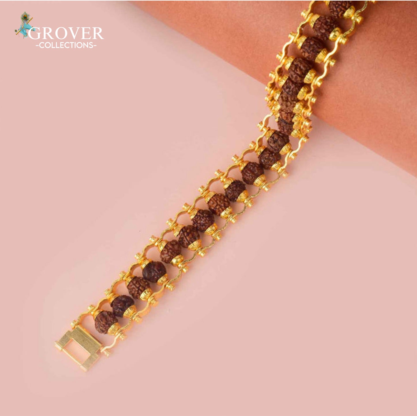 Premium Rudraksha Gold-Finish Bracelet