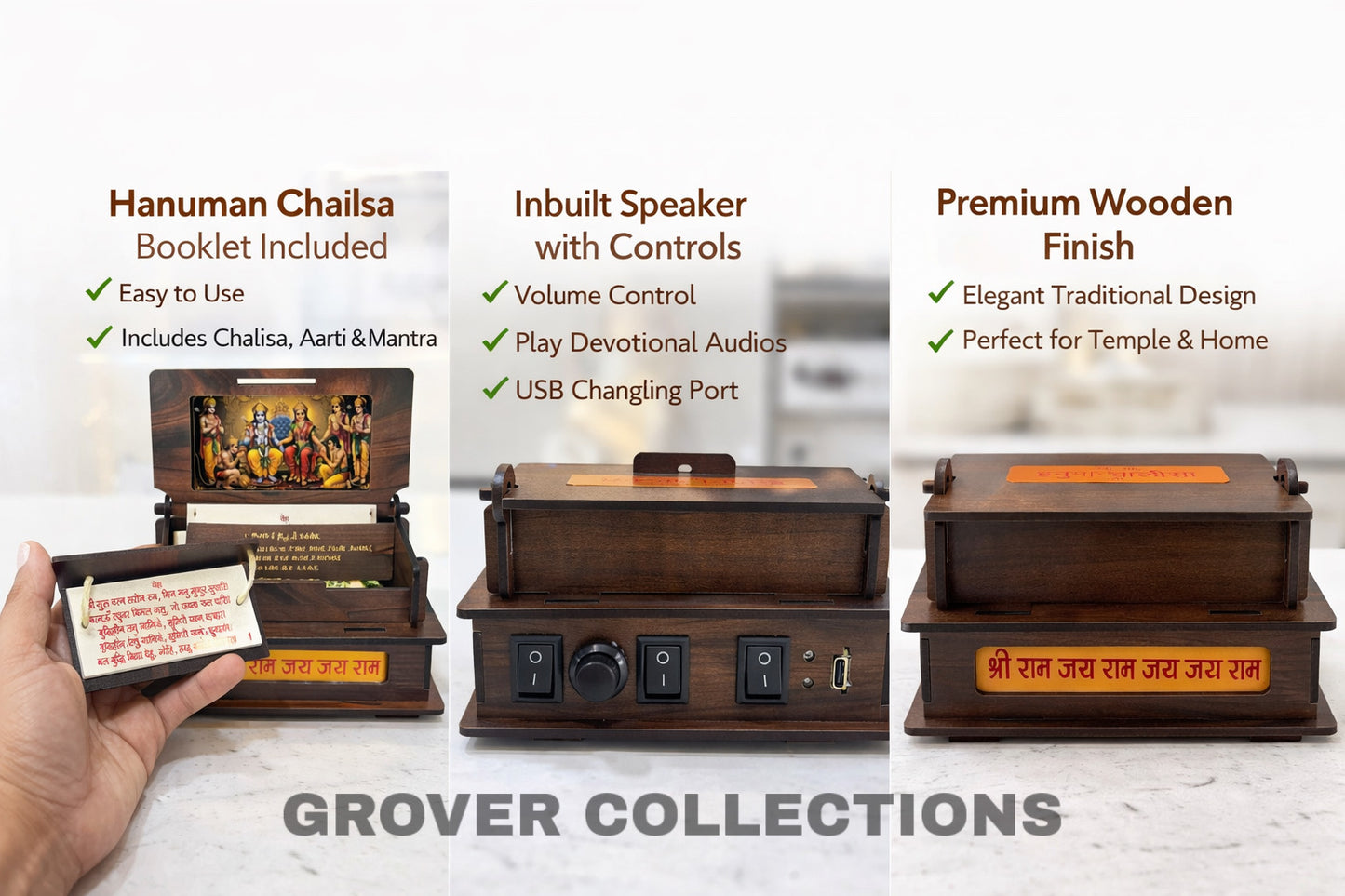 Hanuman Chalisa Speaker | Portable Bhajan Mantra Aarti Speaker for Home & Temple Use