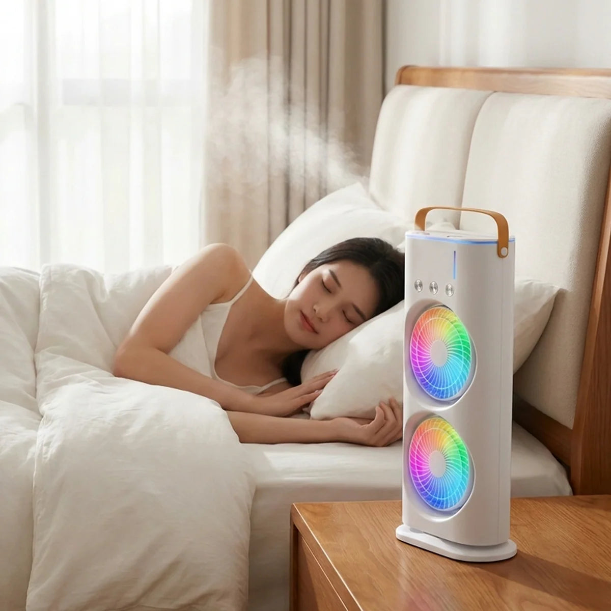 Portable Mini Double Sided Air Cooler And Mist