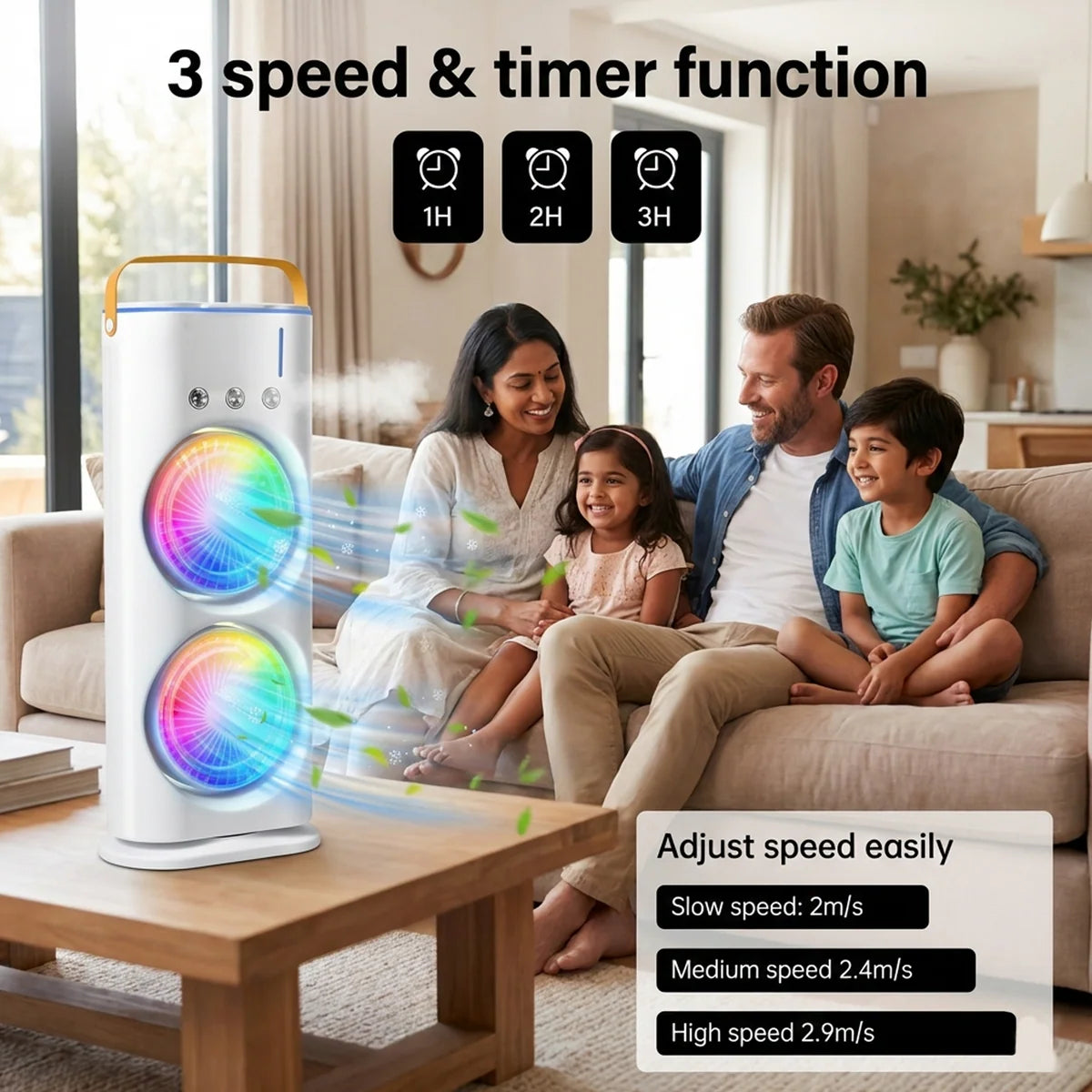 Portable Mini Double Sided Air Cooler And Mist